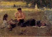 Isaac Israels Bois de Boulogne oil